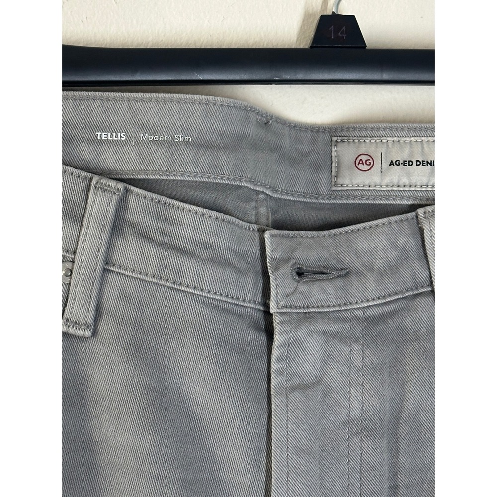 AG Adriano Goldschmied Tellis Modern Slim Fit Jeans Grey 33x32 Cloud Soft Denim - Picture 4 of 6